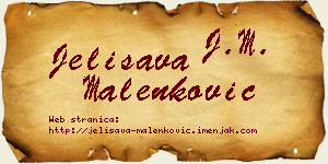 Jelisava Malenković vizit kartica